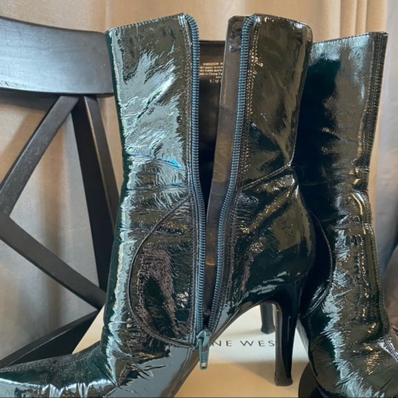 Nine West Ankle Boots in Dark Green Patent Leather - Picture 7 of 10